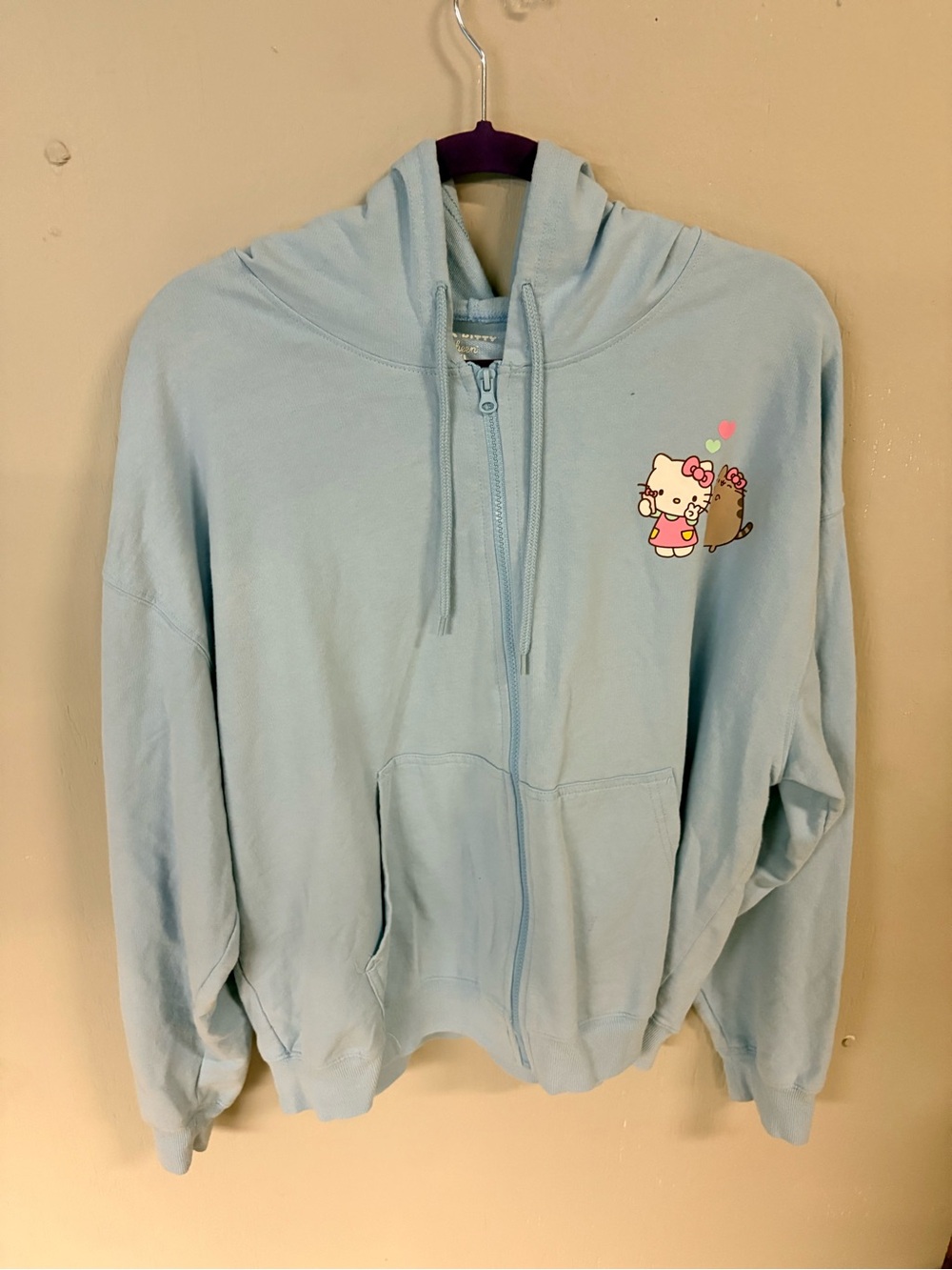 Hello Kitty Light Blue Hoodie Womens Jacket XXL full zip